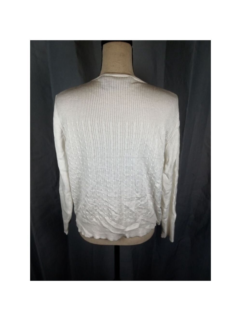 Women's Liz Claiborne Petite Cardigan MP White - Picture 3 of 4